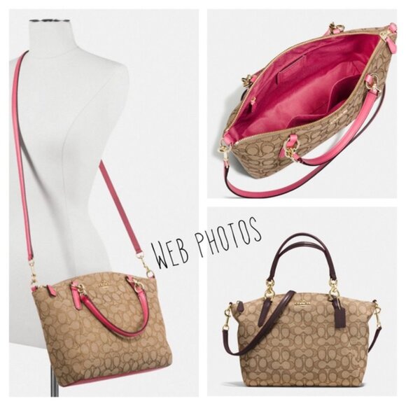 Coach - Coach Small Kelsey Satchel in Outline Signature - Picture 5 of 7